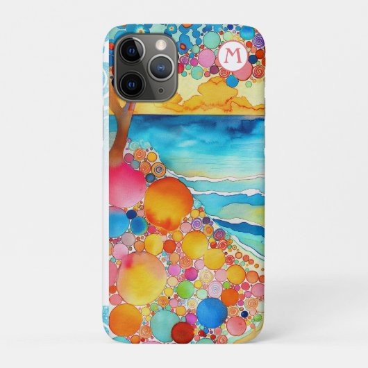 *~*  5 Watercolor Sea Beach Umbrella Sand Case-Mate iPhoneケース (裏)