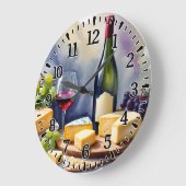 #5  Wine and Cheese  ラージ壁時計 (傾斜)