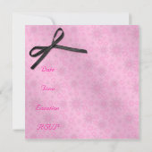 5"x5" スクエア ピンクとブラックのフォーマル招待状 招待状 (裏面)