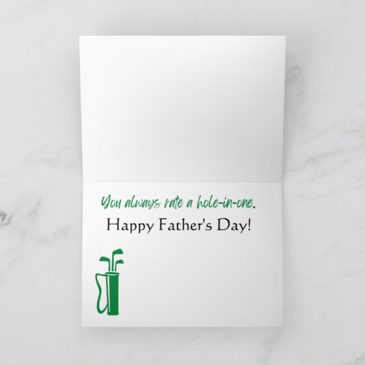 5"x7"ゴルフをテーマにした父の日カード シーズンカード (内部)