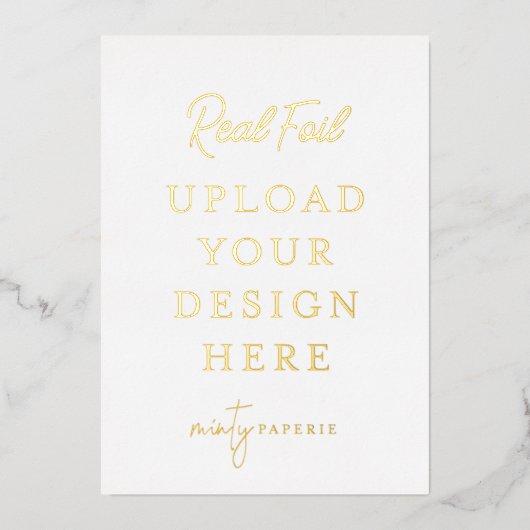5"x7"ゴールドフォイルポートレートプリント – 自分で行う 箔招待状 (正面)