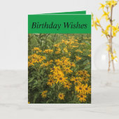 5"x7" バースデーカード カード (黄色い花)
