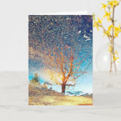 5"x7"折り畳みカード ||さくらんぼツリーパドル カード (黄色い花)