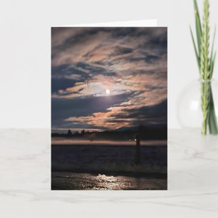 5"x7"折り畳みカード    Icy Moonlight Reflection カード