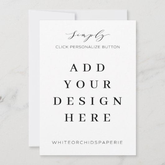 5"x7" 招待状印刷 招待状 (裏面)