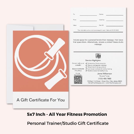 5"x7" Orange White Healthy Habits Gift Certificate