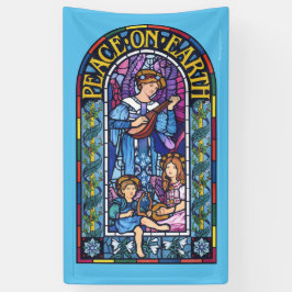 5' x 3'クリスマスビニールバナーステンドグラス 横断幕