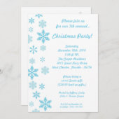 5 x 7の青い雪片クリスマスパーティの招待状 招待状 (正面/裏面)