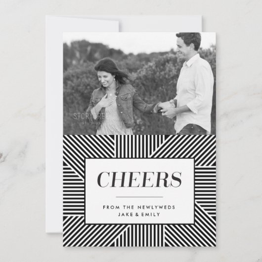 5 x 7はっきりしたな休日の婚約、新婚者カード 招待状 (正面)