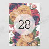 5 x 7アンティークバラの結婚フローラのテーブル番号 (正面)