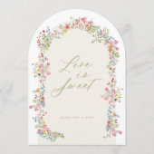 5 x 7アーチフローラ春ガーデンブライダルシャワー標識 招待状 (正面)