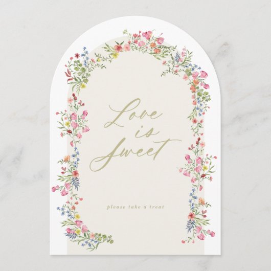 5 x 7アーチフローラ春ガーデンブライダルシャワー標識 招待状 (正面)