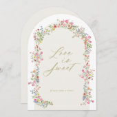 5 x 7アーチフローラ春ガーデンブライダルシャワー標識 招待状 (正面/裏面)