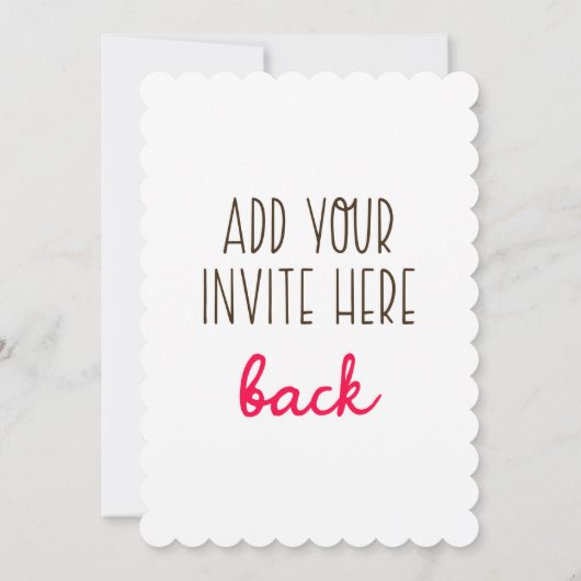 5 x 7インチのスキャロップド型招待状印刷 招待状 (裏面)