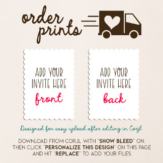 5 x 7インチのスキャロップド型招待状印刷 招待状