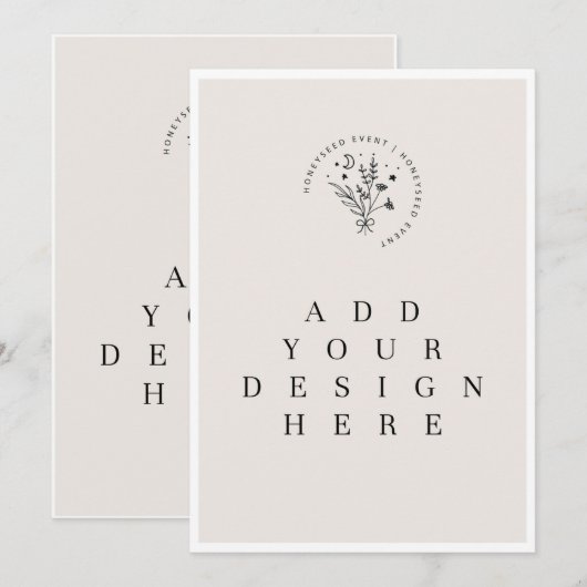 5 x 7インチカード 招待状 (正面/裏面)