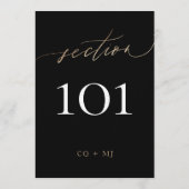 5 x 7インチ黒金ゴールド書結婚の表番号 招待状 (裏面)