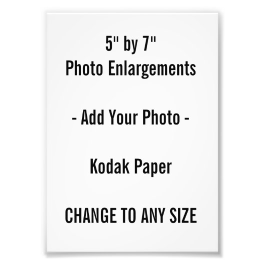 5 x 7インチKODAK写真の拡大 フォトプリント (正面)