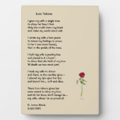 5 x 7イーゼルプラークに「ラブトークン」の詩 フォトプラーク (正面)