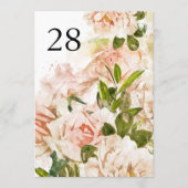 5 x 7エレガントバラ結婚のテーブル番号 (正面)