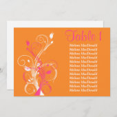 5 x 7オレンジピンクホワイトフローラカード 招待状 (正面/裏面)