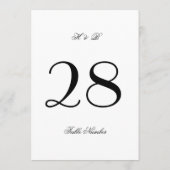 5 x 7クラシック白と黒のテー結婚ブル番号 招待状 (裏面)