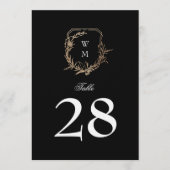 5 x 7クラシック白黒金ゴールドcrestテーブル番号 (正面)