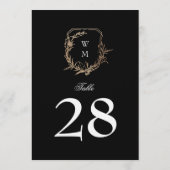 5 x 7クラシック白黒金ゴールドcrestテーブル番号 (裏面)