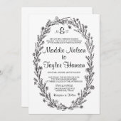 5 x 7クラフトリース結婚式招待状 招待状 (正面/裏面)