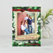 5 x 7クリスマスクリスマスグリーン《写真》ぼけ味ライトPHOTOカード シーズンカード (スタンド正面)