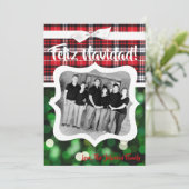 5 x 7クリスマスクリスマスグリーン《写真》ぼけ味ライトPHOTOカード シーズンカード (スタンド正面)