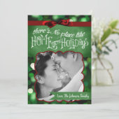 5 x 7クリスマスクリスマスグリーン《写真》ぼけ味ライトPHOTOカード シーズンカード (スタンド正面)