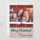 5 x 7クリスマスクリスマスプレッドレッドファブリックPHOTOカード シーズンカード (正面)