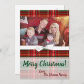 5 x 7クリスマスクリスマスプレッドレッドファブリックPHOTOカード シーズンカード (正面/裏面)