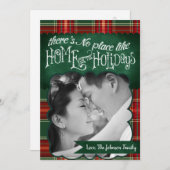 5 x 7クリスマスクリスマスレッドプレイドファブリックPHOTOカード シーズンカード (正面/裏面)