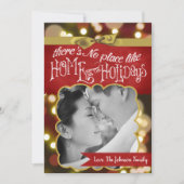 5 x 7クリスマスクリスマス金ゴールド《写真》ぼけ味ライトPHOTOカード シーズンカード (正面)