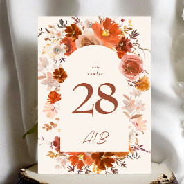 5 x 7クリームオレンジ秋フローラアーチ表番号