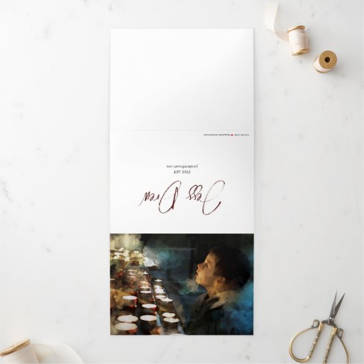 5 x 7グリーティングカード、司祭への贈り物、ディーコン 三つ折りカード (外部)