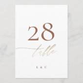 5 x 7テラコッタエレガント金ゴールド結婚のテーブル番号 (裏面)