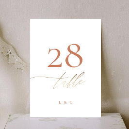 5 x 7テラコッタエレガント金ゴールド結婚のテーブル番号