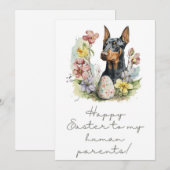 5 x 7ドベルマンピンシャーイースターグリーティングカード シーズンカード (正面/裏面)