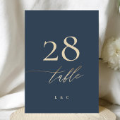 5 x 7ネイビーブルーエレガント金ゴールドクラシック