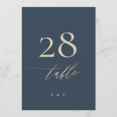 5 x 7ネイビーブルーエレガント金ゴールドクラシック (正面)