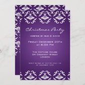 5 x 7パーティの招待状パタエレガントーン紫 招待状 (正面/裏面)