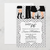 5 x 7パーティーピープルSweet 16誕生日招待状 招待状 (正面/裏面)