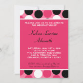 5 x 7ピンク水玉模様写真卒業招待状 招待状 (裏面)