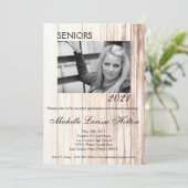 5 x 7フォト卒業パーティー招待状ブーツカウンター 招待状 (スタンド正面)