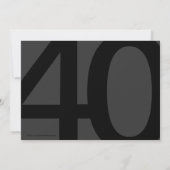 5 x 7ブラック+ホワイトビッグ4-0バースデーパーティ招待状 招待状 (裏面)