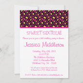 5 x 7ホットピンクチーテ16誕生日招待状 招待状 (正面)