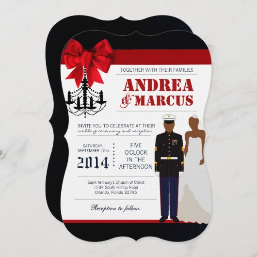 5 x 7マリンアフリカンアメージュメント結婚式招待状 招待状 (正面/裏面)